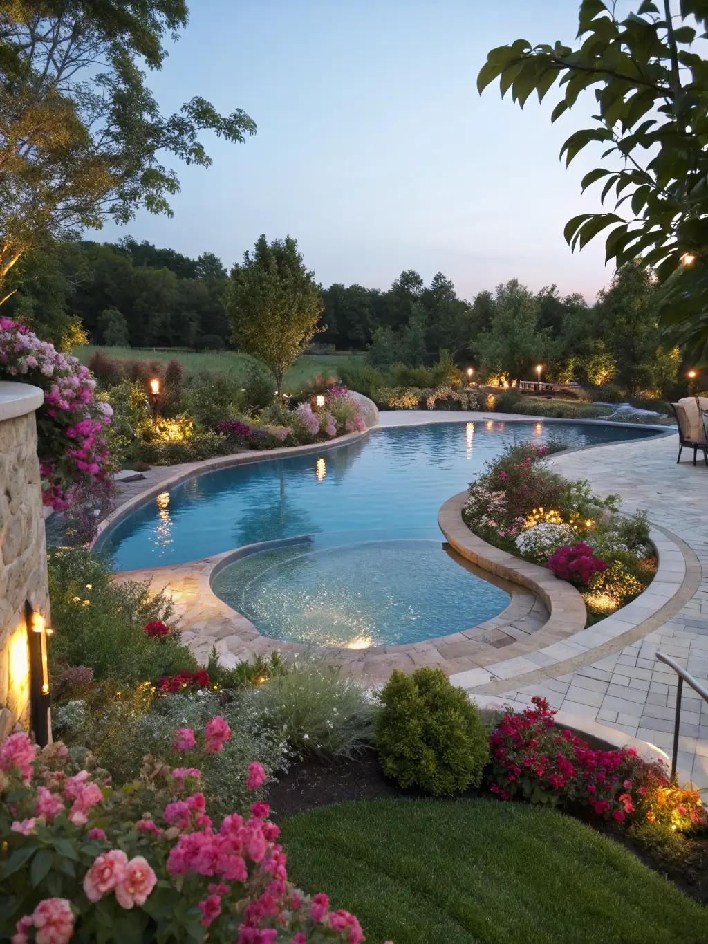 A custom-designed concrete pool surround, showcasing the elegant curves and seamless integration with the landscape, installed by RedyMix Gold Coast.